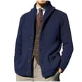 thumbnail image 2 of Xuniizn Mens Cardigan Sweater, Solid Color Long Sleeve Lapel Button Stretch Knit Sweaters with Pockets, Spring Daily Casual Comfortable Soft Sweaters Outerwear, 2 of 6