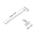 thumbnail image 2 of Unique Bargains 10Set Ribbon Crimp Clamp Ends Lobster Claw Clasps & Chain 13mm Silver Tone for DIY, 2 of 7