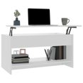 thumbnail image 2 of 809647 vidaXL Coffee Table White 102x50x52,5 cm Engineered Wood, 2 of 5