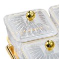 thumbnail image 4 of Assiette de Collations de Luxe aux Fruits avec Double Plateau Plat Bols de Service Poignée pour Assaisonnement des Fêtes Collations Transparent 4 Bols, 4 of 8