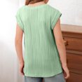 thumbnail image 4 of Timegard Toddler Girls Clothes Cap Sleeve Texture Loose Comfy Top Blouse Solid Color Casual Summer, 4 of 8
