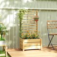 thumbnail image 2 of Outsunny Jardinière Surélevée en Bois avec Treillis et Trou de Drainage, 2 of 10