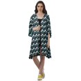 thumbnail image 2 of Moomaya Front Open Printed Shrug 3/4 Sleeve Georgette Beach Cover Up For Women, 2 of 6