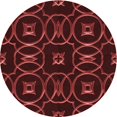 thumbnail image 1 of Ahgly Company Tapis de Zone Rond d'Intérieur Lavable à la Machine, Transitionnel, Rouge Brique de Feu, 3 Pieds Rond, 1 of 7