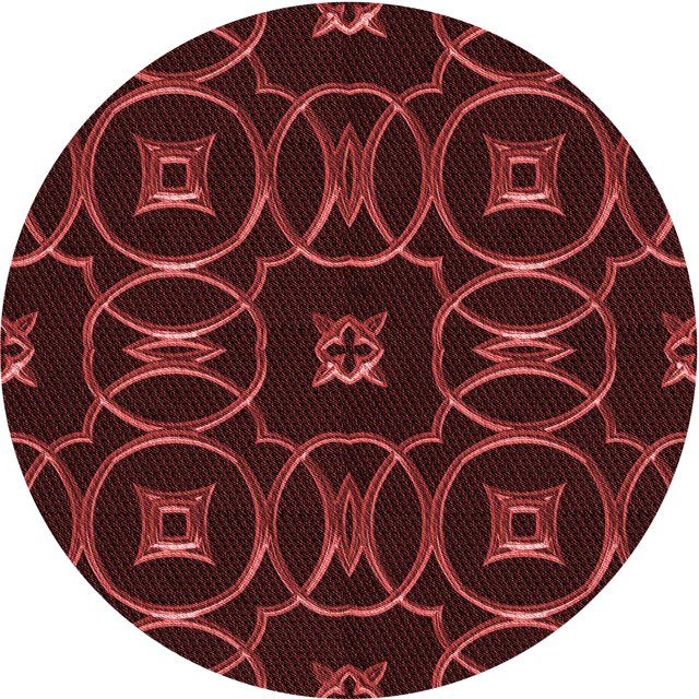 Ahgly Company Tapis de Zone Rond d'Intérieur Lavable à la Machine, Transitionnel, Rouge Brique de Feu, 3 Pieds Rond