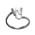 thumbnail image 1 of Bagues à Ouverture de Lettres Anglaises en Acier Inoxydable pour Filles Amour Bijoux Rétro, 1 of 9
