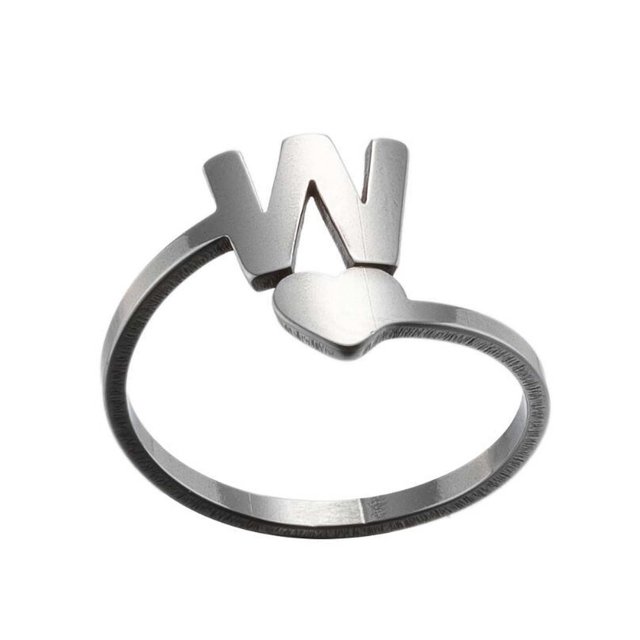 Bagues à Ouverture de Lettres Anglaises en Acier Inoxydable pour Filles Amour Bijoux Rétro