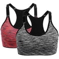 thumbnail image 1 of AWZXDE Soutiens-Gorge de Sport de Performance pour Femmes Design Sans Coutures Haut de Yoga, Course et Mise en Forme 2 Pack 2 Pcs, 1 of 8