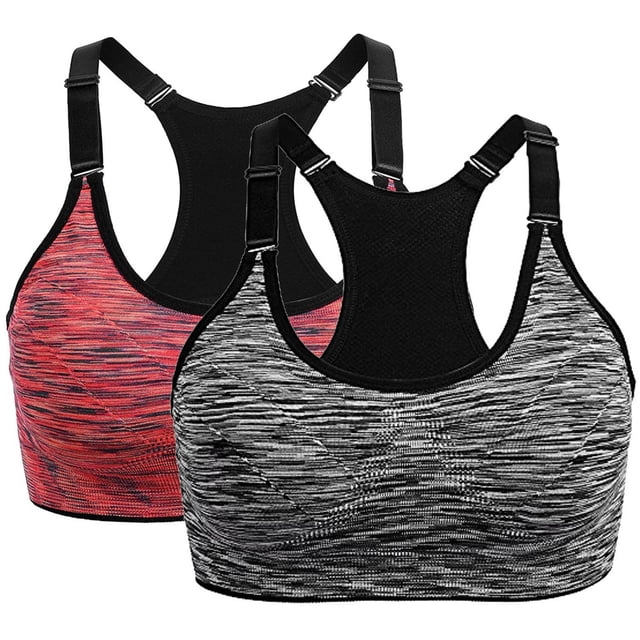 AWZXDE Soutiens-Gorge de Sport de Performance pour Femmes Design Sans Coutures Haut de Yoga, Course et Mise en Forme 2 Pack 2 Pcs