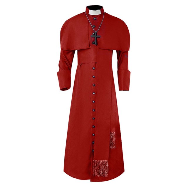 Huanglei Medieval Priest Costume For Men Gothic Robe Church Father Outfit Role Play Costume