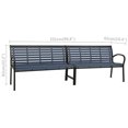 thumbnail image 4 of vidaXL Banc de Jardin Double 251 cm Acier et WPC Noir, 4 of 4