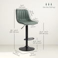 thumbnail image 3 of HOMCOM Adjustable Bar Stools Set of 2, Leathaire Swivel Barstools w/ Back, 3 of 10