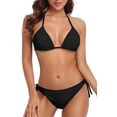 thumbnail image 1 of Women Halter Bikini String 2 Piece Triangle Swimsuit Tie Side Swimwear, 1 of 6