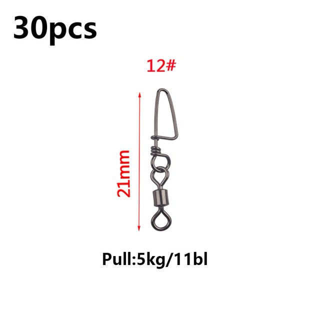 30 Pack Ball Bearing Fishing Swivels Snap Coastlock Fishing Line Connector Stainless Steel Fishing Swivels Fish Tackle Tools
