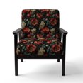 thumbnail image 4 of Designart "Blooming In Deep Red And Beige IV" Red Floral Upholstered Accent Chair - Cottage Arm Chair For Living Room, 4 of 7
