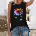 thumbnail image 2 of Pompotops Womens Tank Tops Casual Loose Fit Plus Size Sunflower Printed Tee Shirts, 2 of 6