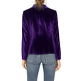 thumbnail image 4 of INSPIRE CHIC Blazer en Velours pour Femme, Couleur Unie, Col Châle, un Bouton, Veste de Tailleur pour le Travail, S Violet Foncé, 4 of 7
