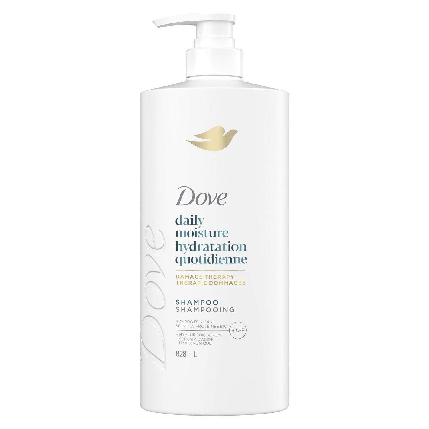 Dove Shampoo Daily Moisture Bio-Protein Care + Hyaluronic Serum, 828 ml