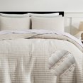 thumbnail image 2 of WDCOZY Beige Pick Stitch King Size Quilt Set, Str, 2 of 8