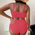 thumbnail image 3 of 2024 Women's Sexy Plus Size Suspender Bikini - High Waisted Solid Color Swimsuit, 3 of 6