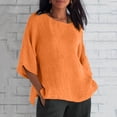 thumbnail image 2 of Blouse Chemise Ample pour Femmes d'Été à Manches Raccourcies, Col Rond, Ligne en Coton, 2 of 9