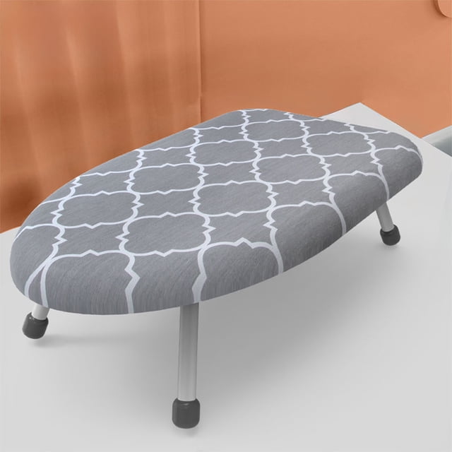 Dvkptbk ironing board Tabletop Ironing Board Small Ironing Board with Iron Folding Iron Board featuring a compact and portable design. The board has a multicolor, extra-thick padded cover with a flat surface and a breathable mesh panel for efficient heat dissipation. It includes non-slip feet for stability and a foldable frame for easy storage. Ideal for dorms, RVs, and home offices.