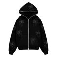 thumbnail image 1 of MesaSe Womens Spider Print Pullover Sweatshirt Rhinestone Graphic Trendy  Tops, 1 of 5