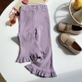 thumbnail image 2 of Timegard Toddler Girls Clothes Ruffle Flare Leggings Solid Color Comfy Trousers Children Cute Stretch Pants, 2 of 4