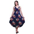 thumbnail image 1 of Bimba Robe Midi d'Été à Imprimé Floral pour Femme à Col en V Tenue de Villégiature de Vacances-TP, 1 of 1