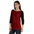 thumbnail image 4 of Inkmeso Womens Color Block Raglan Quarter Sleeve TShirt Baseball Tee Casual Sports Jersey Top, 4 of 8
