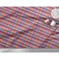 thumbnail image 2 of Soimoi Blue Silk Fabric Gingham Check Decor Fabric Printed Yard 42 Inch Wide, 2 of 5
