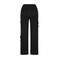 thumbnail image 4 of Timegard Womens Sweatpants Cargo Pants Elastic Waist Straight Leg Fall Casual Loose Workout Trousers, 4 of 6