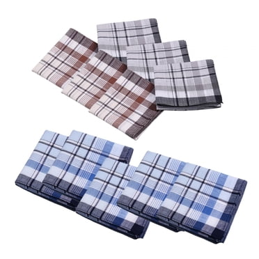12Pcs Cloth Men's Handkerchiefs Pocket Square Hankies Assorted Bandanas Premium Color Random Style B