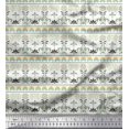 thumbnail image 1 of Soimoi Polyester Crepe Fabric Leaves & Floral Block Printed Craft Fabric by The Yard 52 Inch Wide, 1 of 3