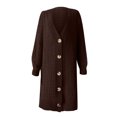 thumbnail image 5 of Cardigans Doux pour Femmes, Tricot pour Femmes, Coupe Ample, Mi-Long, Col à Revers Irrégulier, Cardigan, 5 of 5