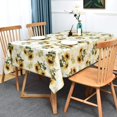 thumbnail image 3 of Fall Sunflower Vinyl Tablecloth Rectangle Plastic PVC Oilcloth Tablecloths Wipeable Table Cloth Cover for Foot Folding Tables Kitchen Dining Room Table Crafting x, 3 of 7