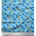 thumbnail image 1 of Soimoi Rayon Fabric Leaves & Floral Print Sewing Fabric Yard 56 Inch Wide, 1 of 3