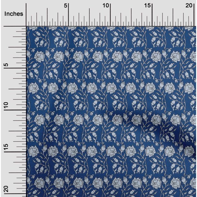 oneOone Polyester Lycra Feuilles & Tissu Imprimé Floral par la Cour 56 Pouces de Large