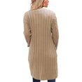 thumbnail image 4 of FOCUSNORM Women Juniors Cardigan, Solid Color Long Sleeve Sweater Coat with Pockets, 4 of 5
