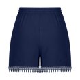 thumbnail image 4 of FAIWAD Women‘s Lace Trim Shorts Elastic Waist Short Pants with Pockets Drawstring Sports Solid Color Shorts, 4 of 5