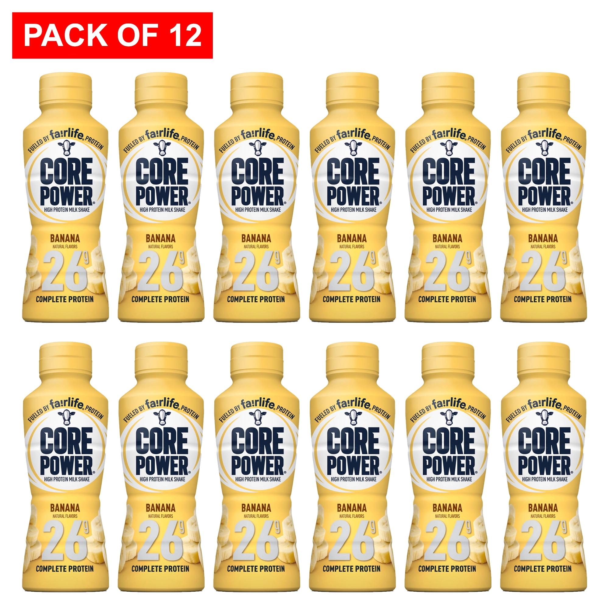 Core Power High Protein (26g) Shake, Banana, 14 Fl Oz (Pack of 12 Bottles)