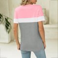 thumbnail image 4 of Yuyuzo T-Shirts pour Femmes Manches Courtes Décontractés Col en V Tops d'Été Color Block Tees Amples, 4 of 4