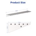 thumbnail image 3 of Stainless Steel Shelf Pot Rack - Metal Kitchen Organization Storage Rack for Hanging Pots Pans Cookware, Wall Mounted Shelf with 10 Hooks in Restaurant Home - 12" W x 60" L, 3 of 8