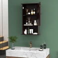 thumbnail image 3 of Gymax Armoire de Rangement Murale pour Salle de Bain à Porte Simple avec Tablette à Hauteur Réglable, 3 of 10