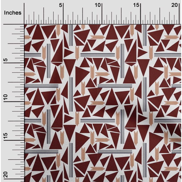 oneOone Coton Tissu Cambier Triangle & Ligne Géométrique Tissu d'Impression BTY 56 Pouces de Large