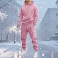 thumbnail image 2 of Mens Long Sleeve, Tracksuit with Hooded Pullover and Elastic Waist, 2 of 5