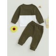 thumbnail image 4 of Fortune 0-3T Toddler Baby Boy Waffle Clothes Patchwork Sweatshirt Pullover Long Pants Infant Fall Winter Outfits, 4 of 6