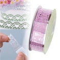 thumbnail image 1 of Ynlkorvg Roll Of Glitter Tape Lace Flower Pattern Self Adhesive Tape Sticker Colorful Decorative Masking Tape For Scrapbooking Card Making Crafts Frames Planner Journal Gifts Decor, 1 of 9