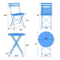 thumbnail image 3 of Ensemble Bistro de Patio en Métal 3 Pcs Gain de Place – Table et Chaises d'Extérieur Pliables, Conception Résistante aux Intempéries pour Balcon, Véranda, Cour Ou Jardin, 3 of 9