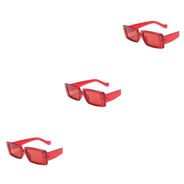 kurtrusly Monture Rectangulaire Légère Protection pour Style à la Mode Matériaux PC Lunettes Monture Rouge 3 Ensembles